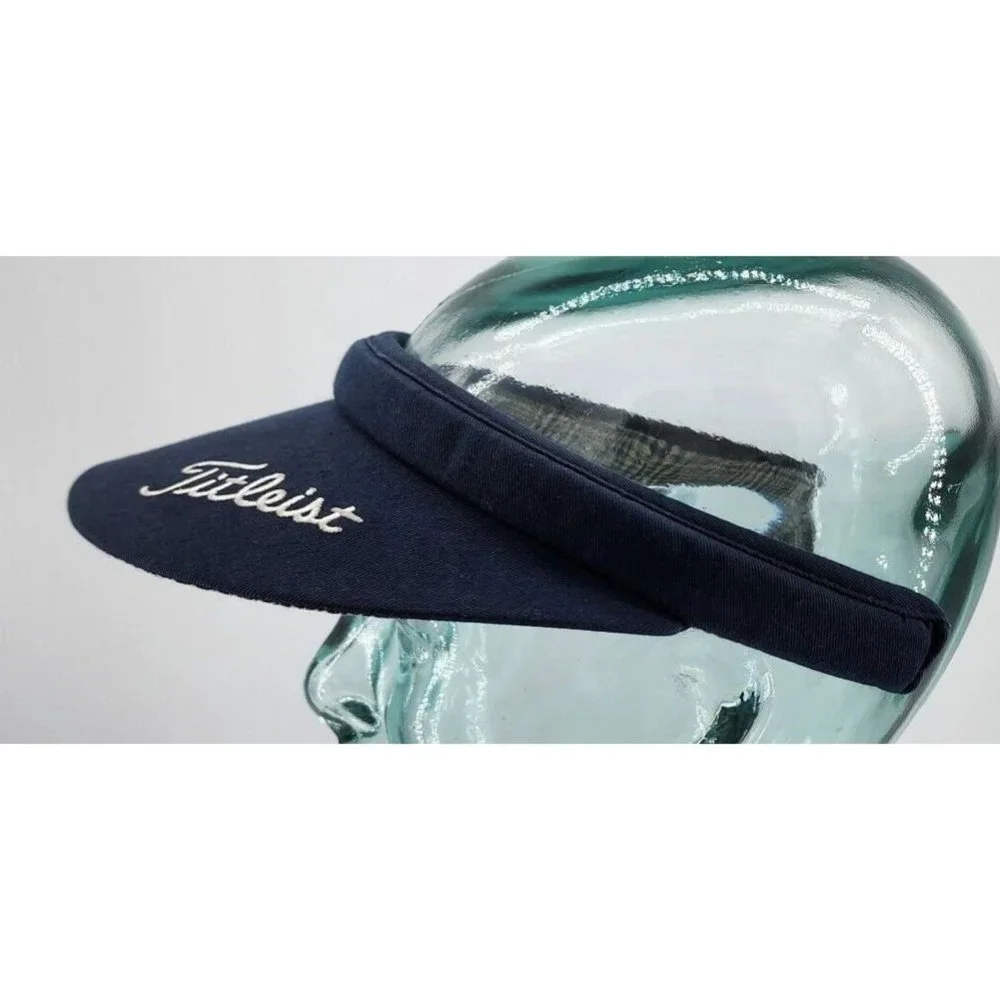Titleist Blue‎ and Plaid Check Embroidered Golf Visor Wide Brim Hair / Head Band